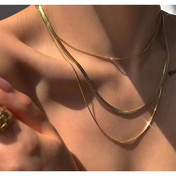 New Gold Color  Necklace Sets 3 Piece Set - Picture 1 of 5